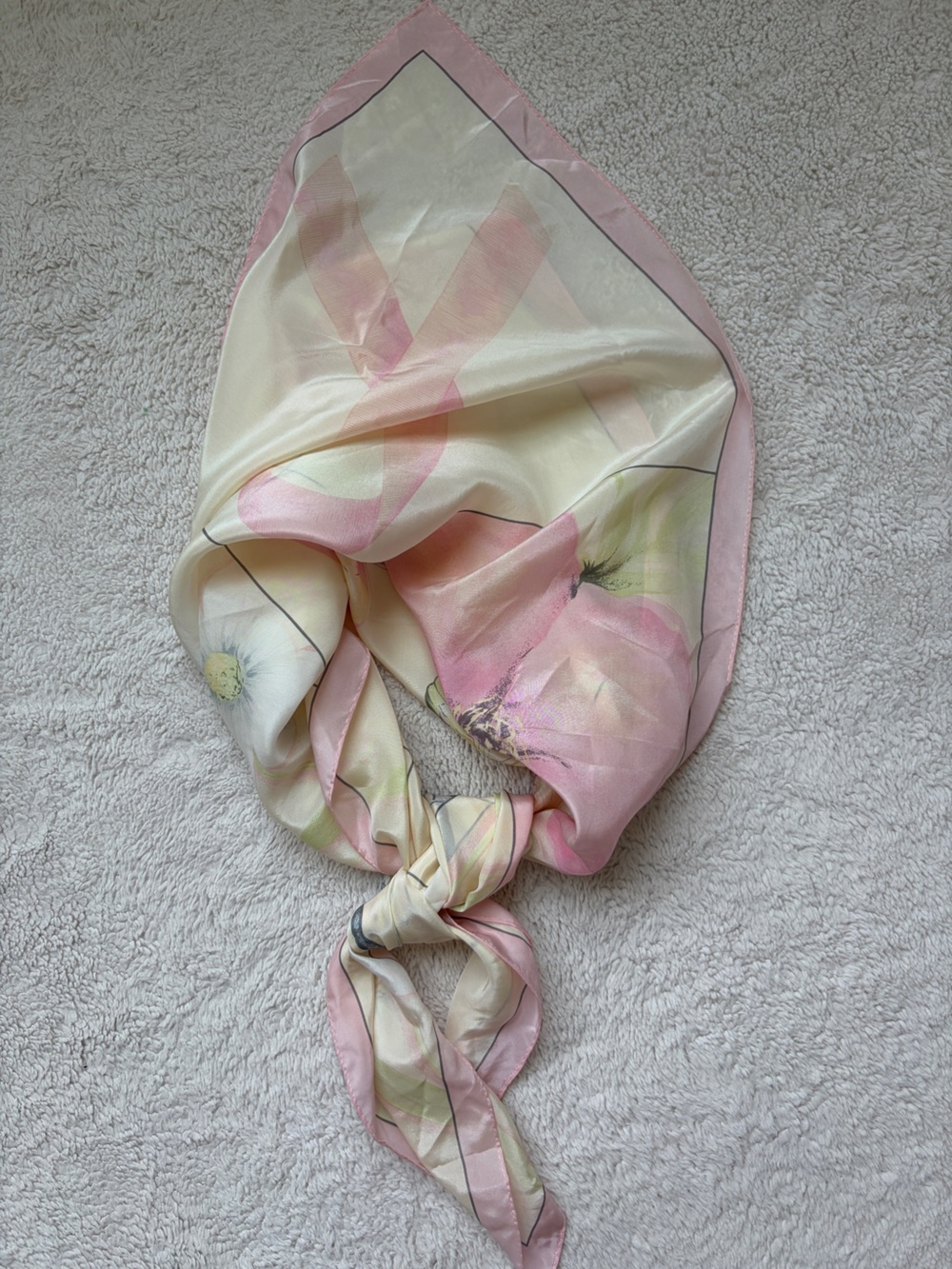 Accessory Street Breast Cancer Pink Ribbon Silk Scarf